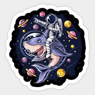 AStronaut With Shark Sticker